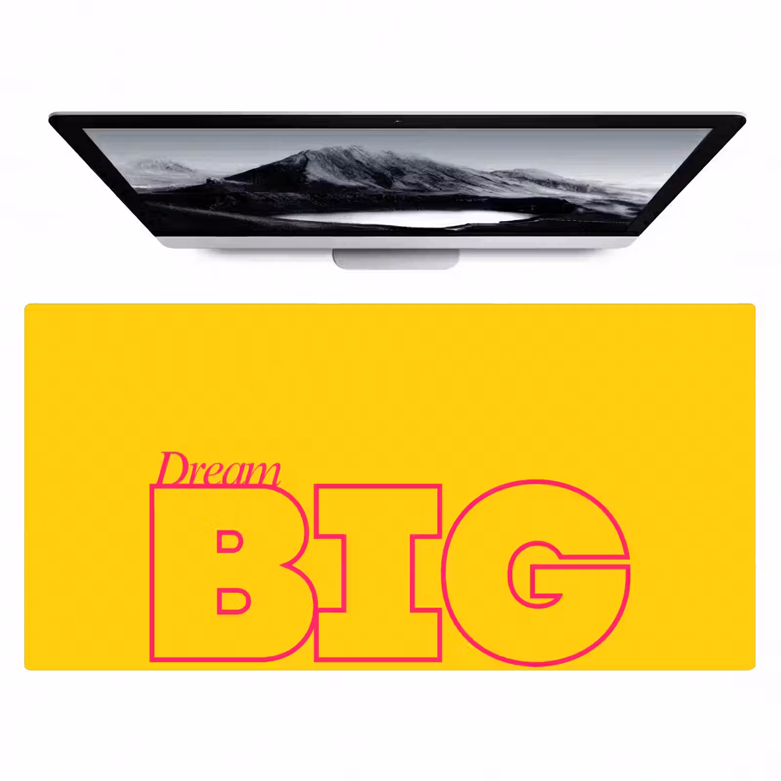 Bureau onderlegger - Dream big - Geel - Grafisch — 1