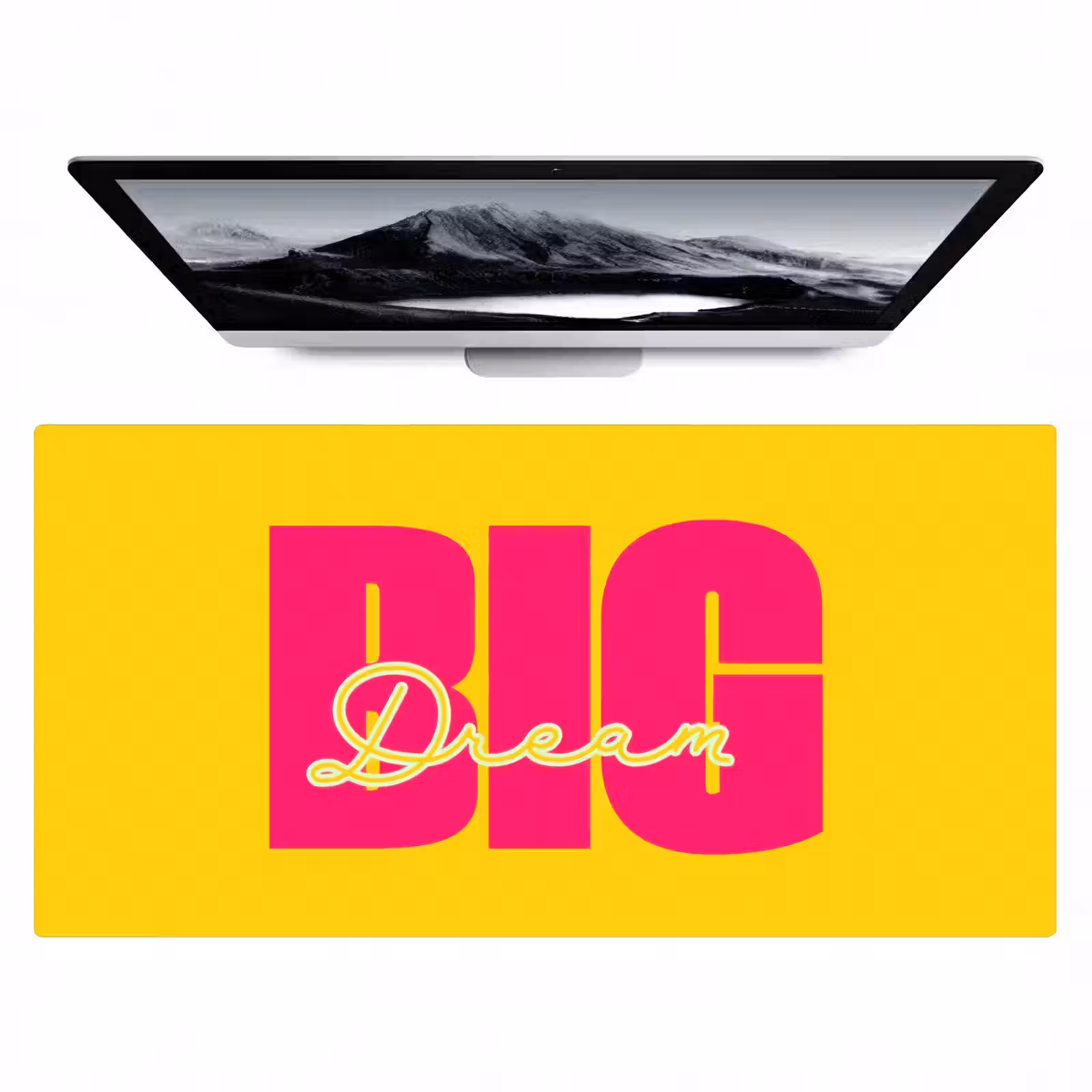 Bureau onderlegger - Dream big - Geel - Roze — 1