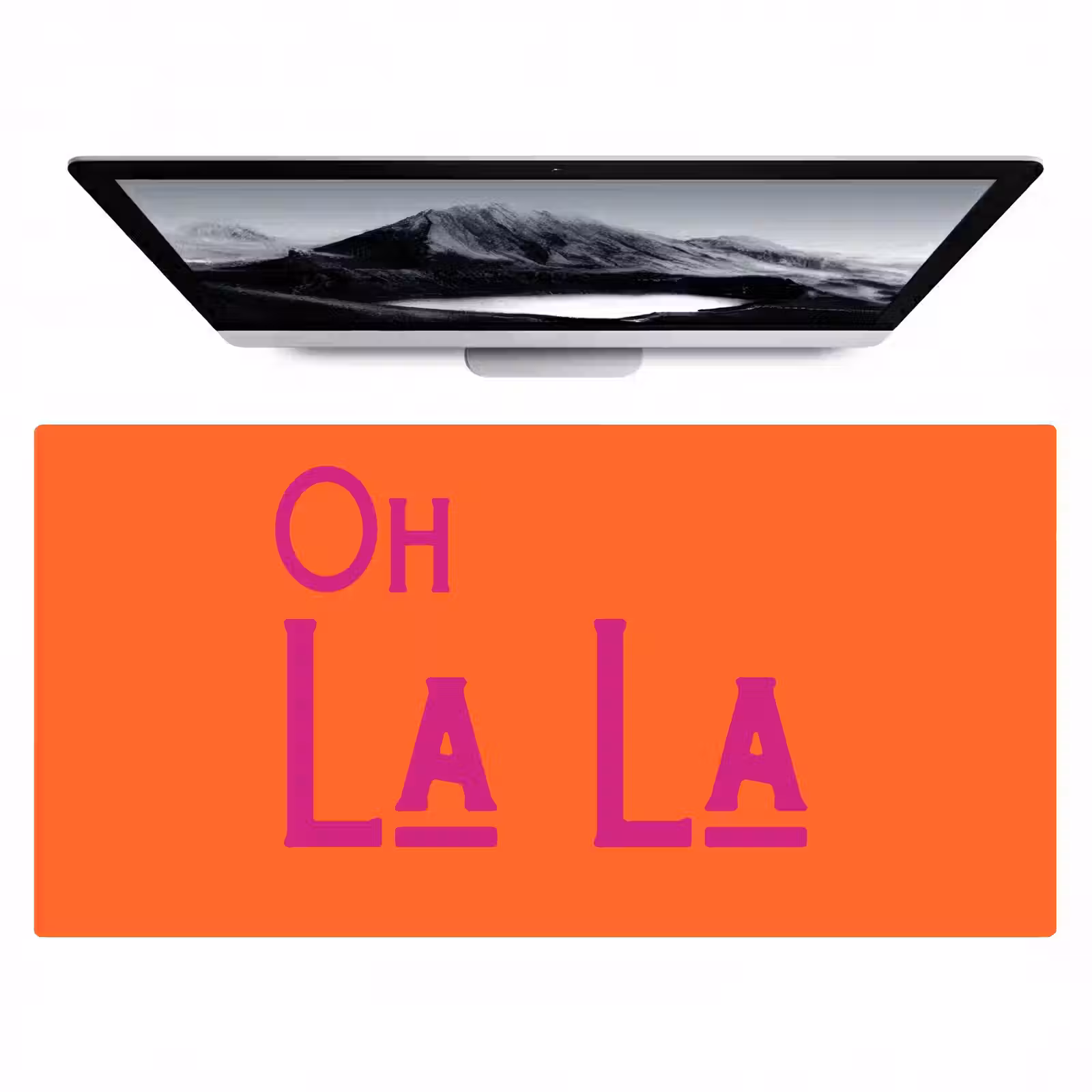 Bureau onderlegger - Oh la la - Oranje - Roze - Scheeflettertype — 1