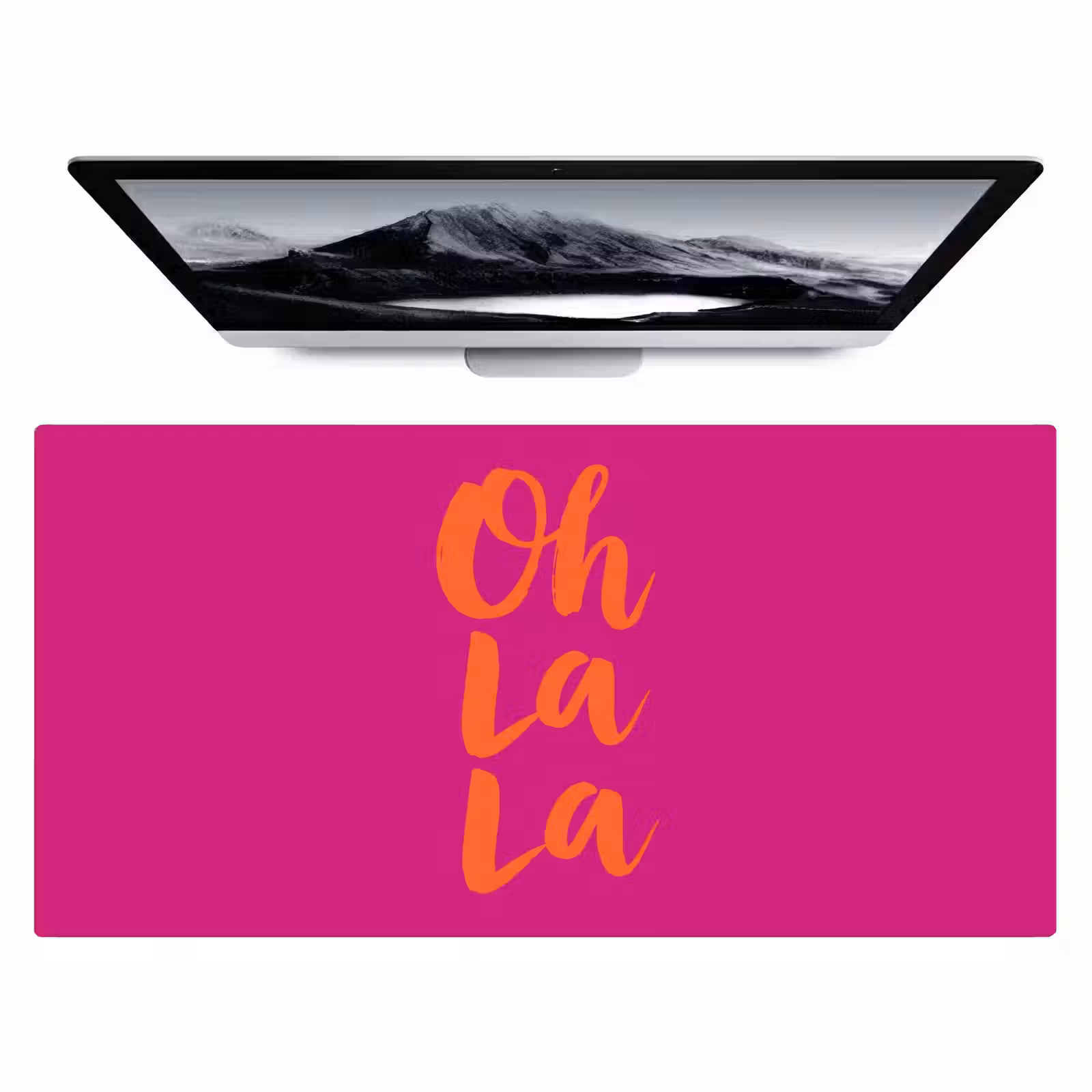 Bureau onderlegger - Oh la la - Roze - Oranje - Minimalistisch — 1