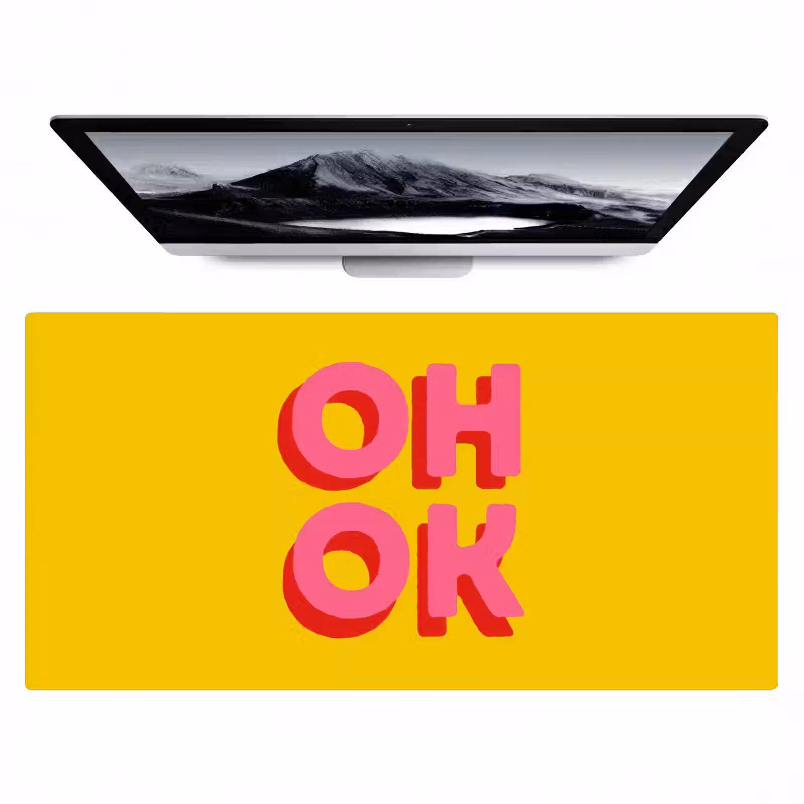 Bureau onderlegger - Oh ok - 3D - Geel - Roze — 1