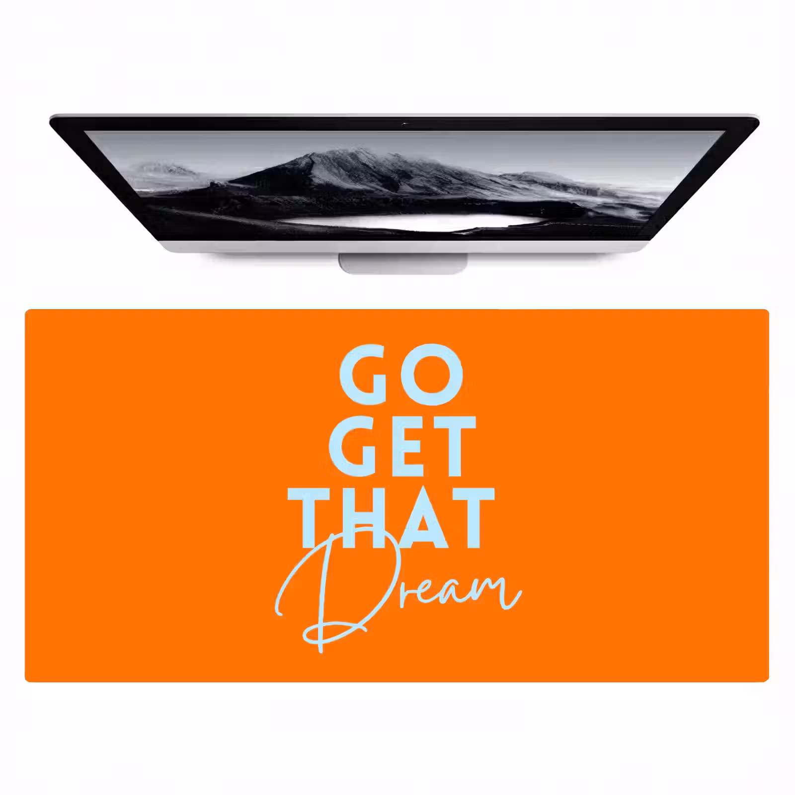 Bureau onderlegger - Oranje - Blauw - Go get that dream — 1