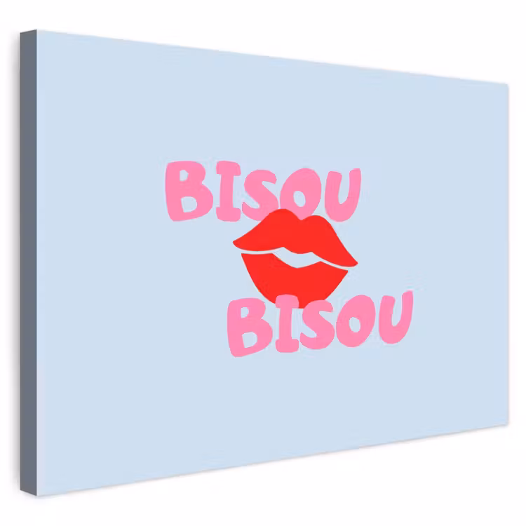 Buiten canvas - Lippen - Bisou - Blauw — 1