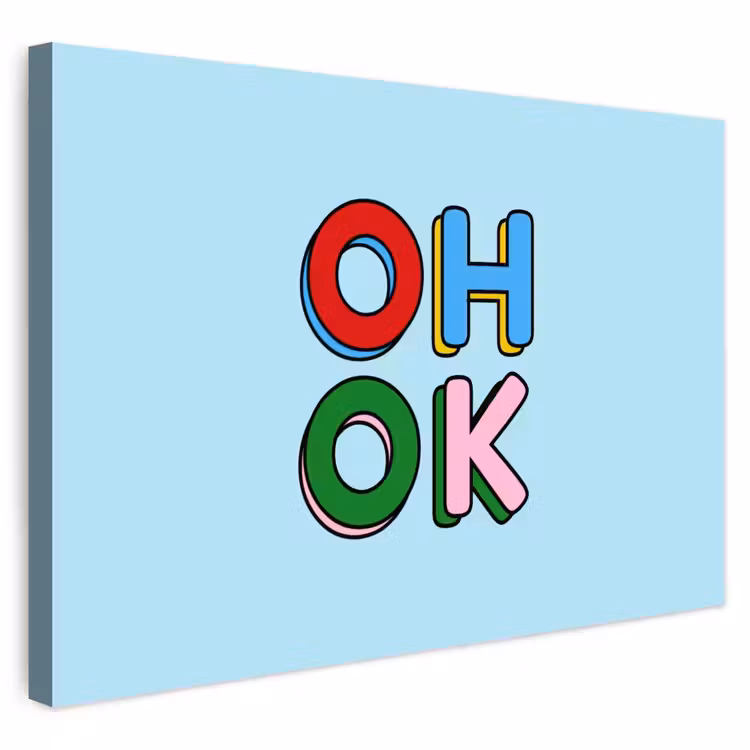 Buiten canvas - Oh ok - Blauw - Kleurrijk — 1