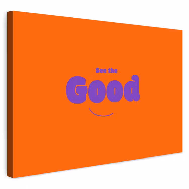 Buiten canvas - See the good - Paars - Oranje - Smiley — 1