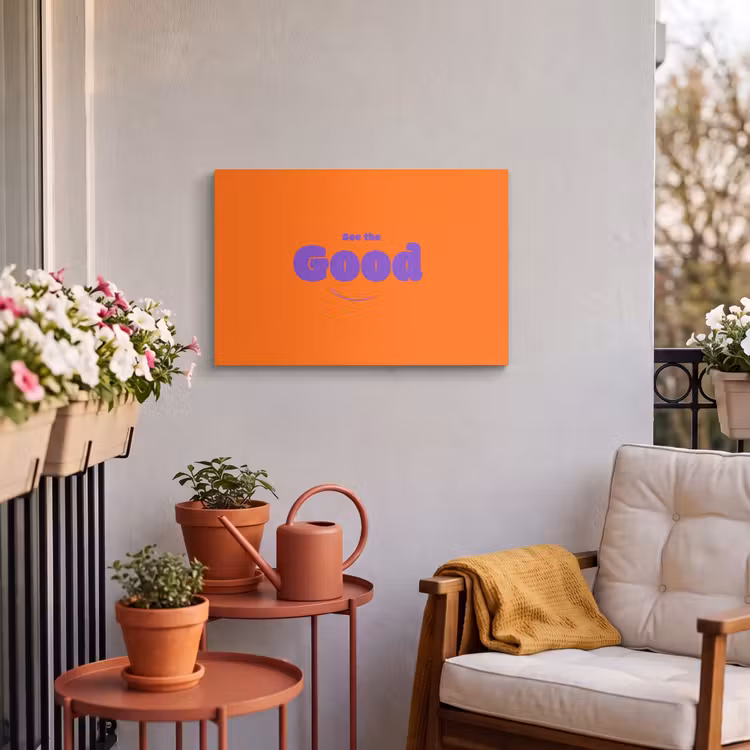 Buiten canvas - See the good - Paars - Oranje - Smiley — 3