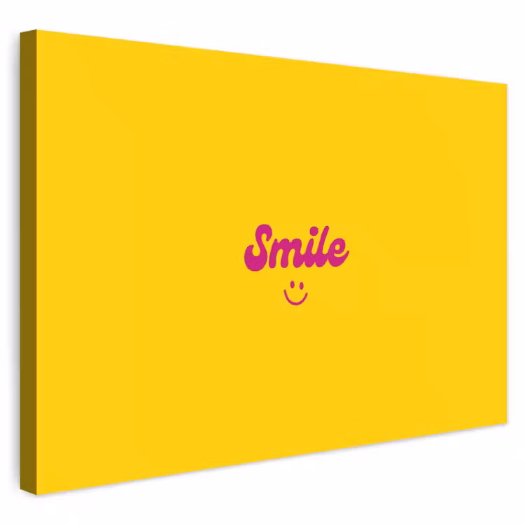 Buiten canvas - Smile - Geel - Roze — 1