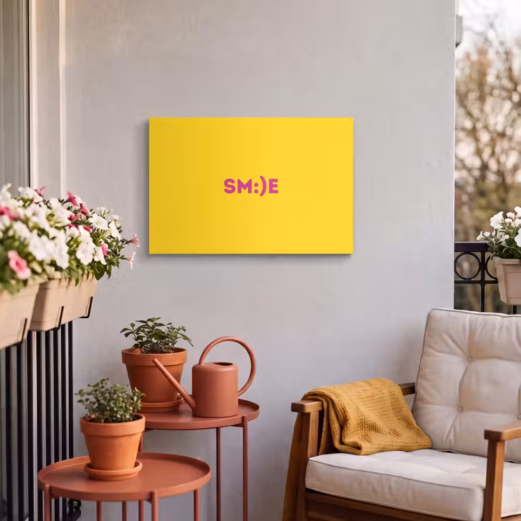 Buiten canvas - Smile - Roze - Geel — 3