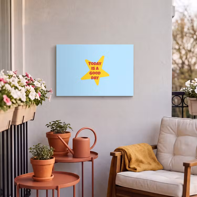 Buiten canvas - Ster - Today is a good day - Blauw — 3