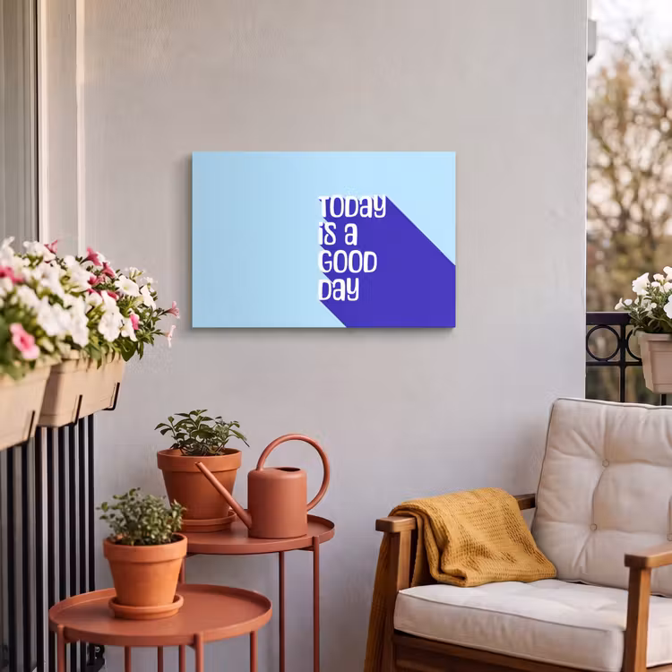 Buiten canvas - Today is a good day - Blauw - Schaduw — 3