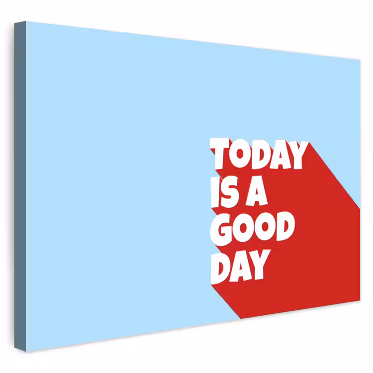 Buiten canvas - Today is a good day - Rood - lichtblauw — 1