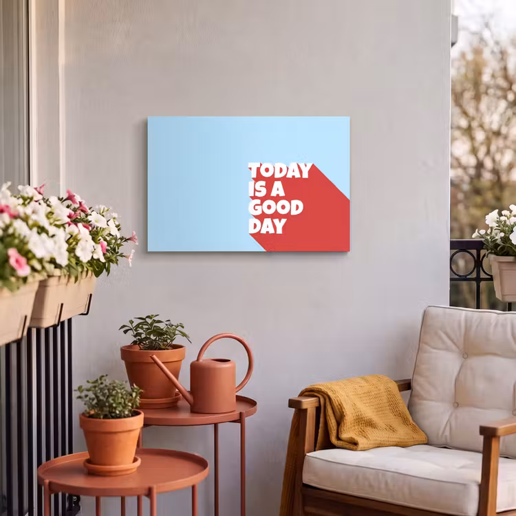 Buiten canvas - Today is a good day - Rood - lichtblauw — 3