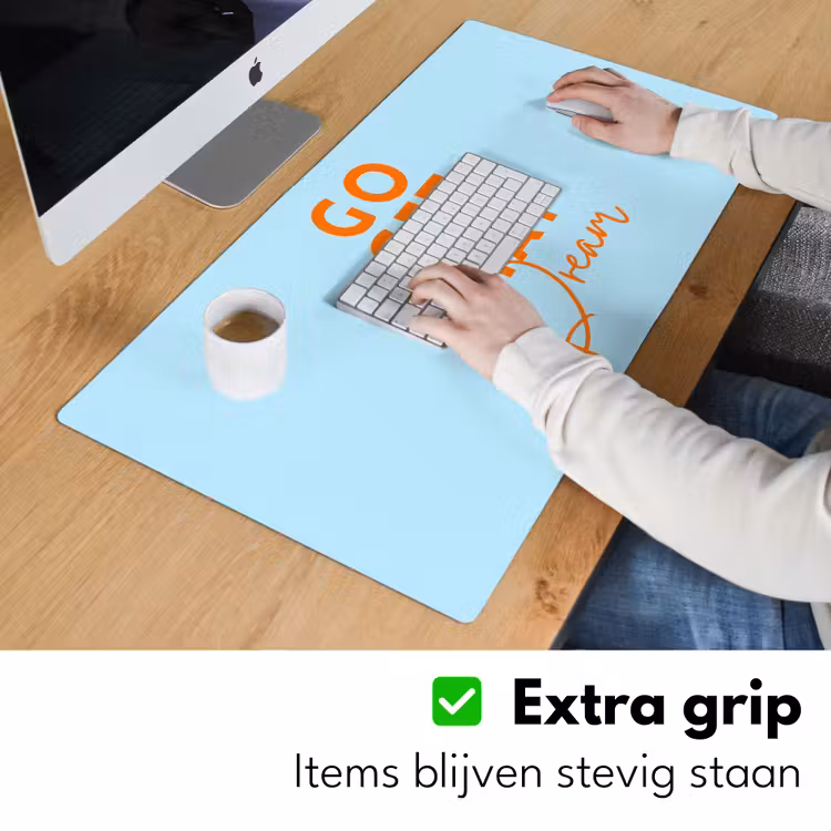 Bureau onderlegger - Blauw - Oranje - Tekst — 6