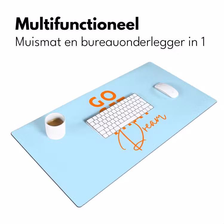 Bureau onderlegger - Blauw - Oranje - Tekst — 7