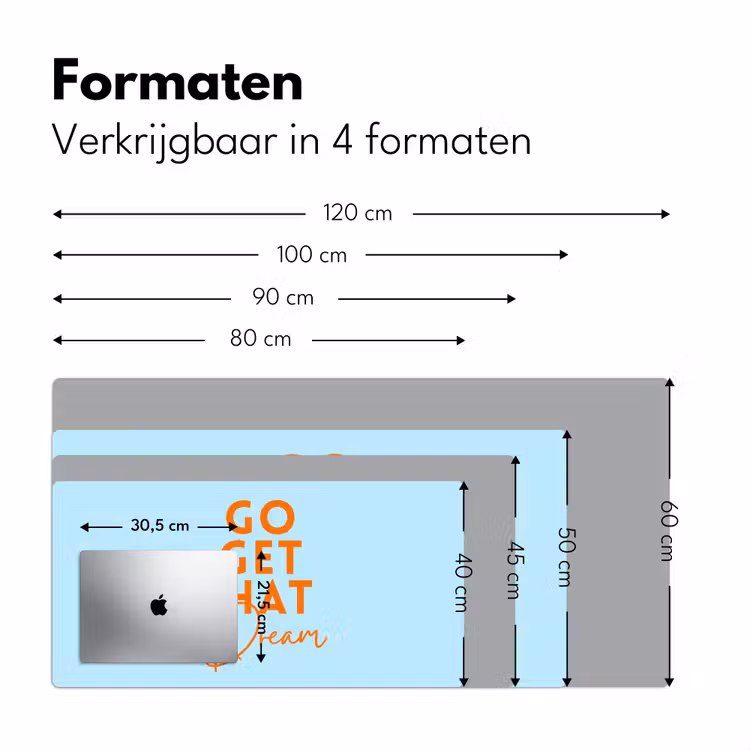 Bureau onderlegger - Blauw - Oranje - Tekst — 8