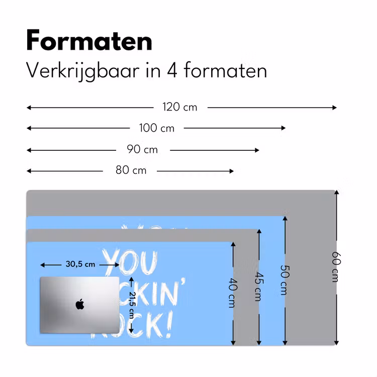 Bureau onderlegger - Blauw - Wit - You fuckin rock — 8