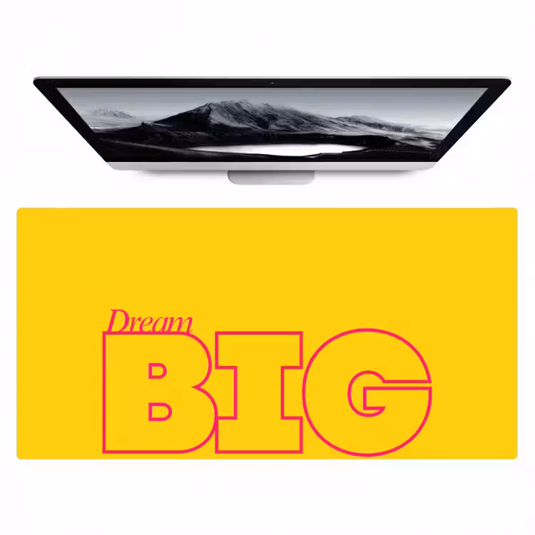 Bureau onderlegger - Dream big - Geel - Grafisch — 1