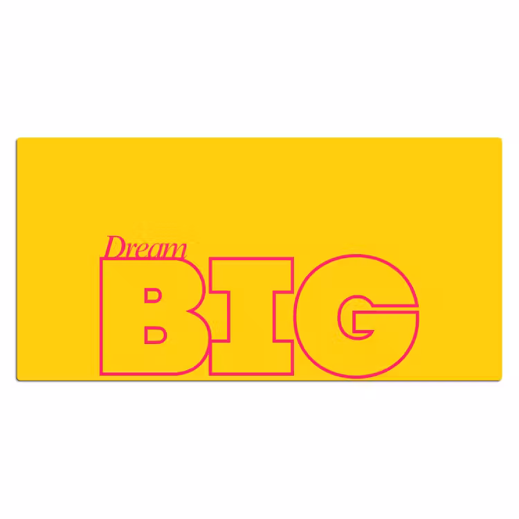 Bureau onderlegger - Dream big - Geel - Grafisch — 2