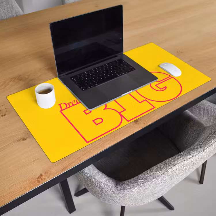 Bureau onderlegger - Dream big - Geel - Grafisch — 3