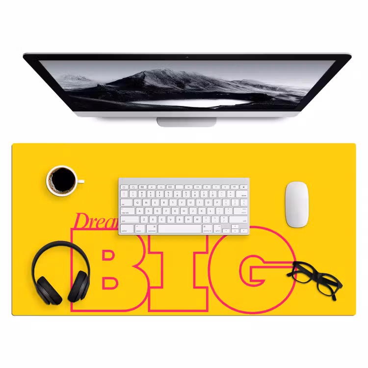Bureau onderlegger - Dream big - Geel - Grafisch — 4