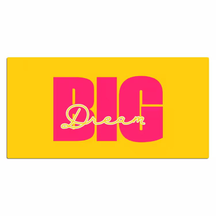 Bureau onderlegger - Dream big - Geel - Roze — 2