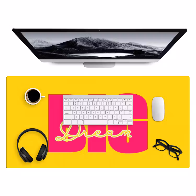 Bureau onderlegger - Dream big - Geel - Roze — 4
