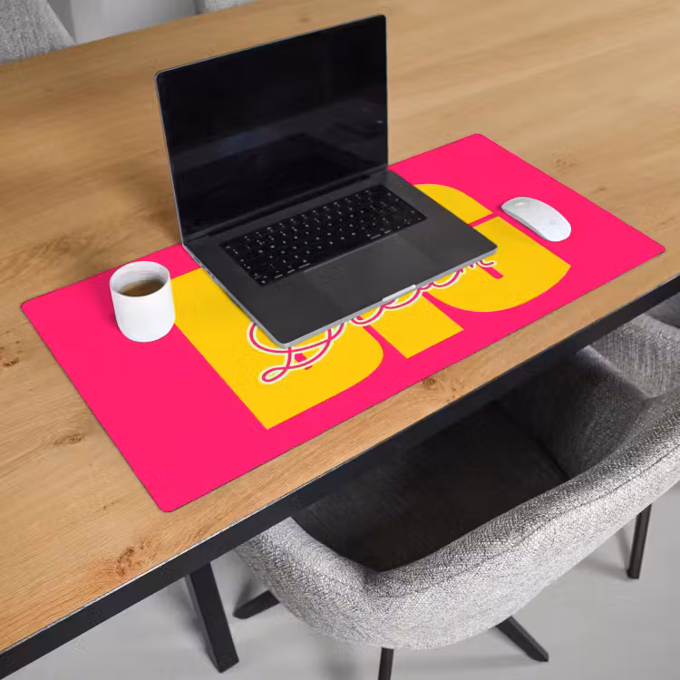Bureau onderlegger - Dream big - Roze - Geel - Minimalistisch — 3