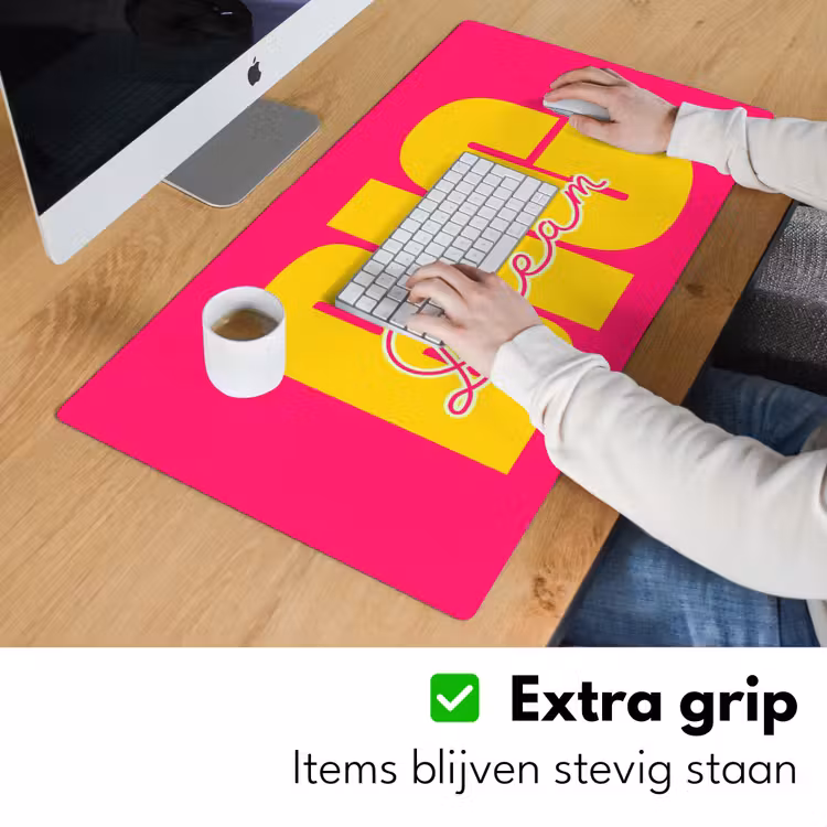 Bureau onderlegger - Dream big - Roze - Geel - Minimalistisch — 6