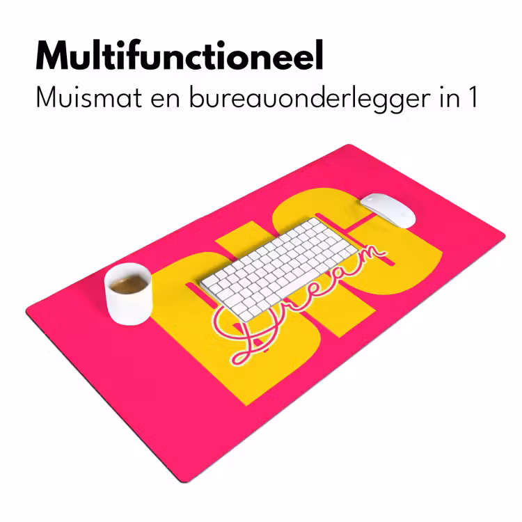 Bureau onderlegger - Dream big - Roze - Geel - Minimalistisch — 7