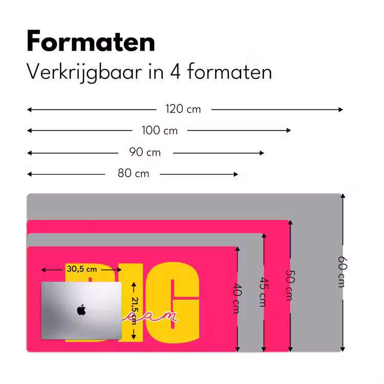 Bureau onderlegger - Dream big - Roze - Geel - Minimalistisch — 8