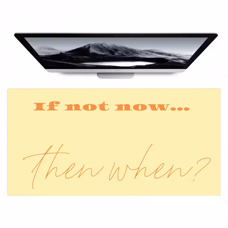 Bureau onderlegger - Geel - Oranje - if not now then when — 1