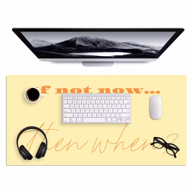 Bureau onderlegger - Geel - Oranje - if not now then when — 4