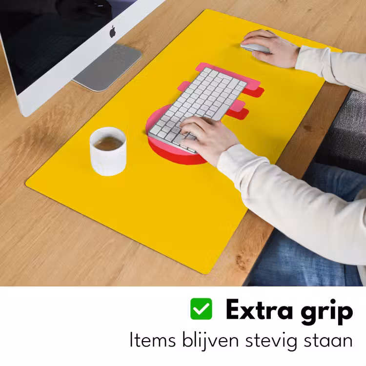 Bureau onderlegger - Geel - Roze - Oh - 3D — 6