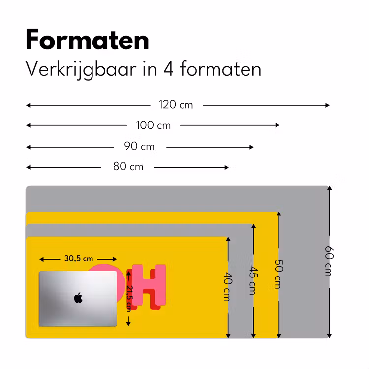 Bureau onderlegger - Geel - Roze - Oh - 3D — 8