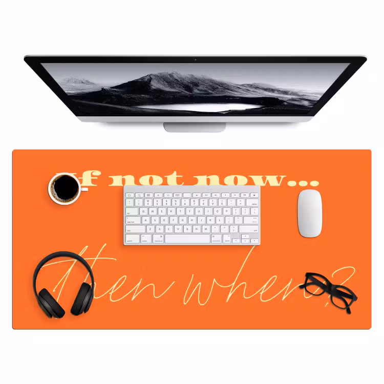 Bureau onderlegger - If not now then when - Oranje - Geel - Levendig — 4