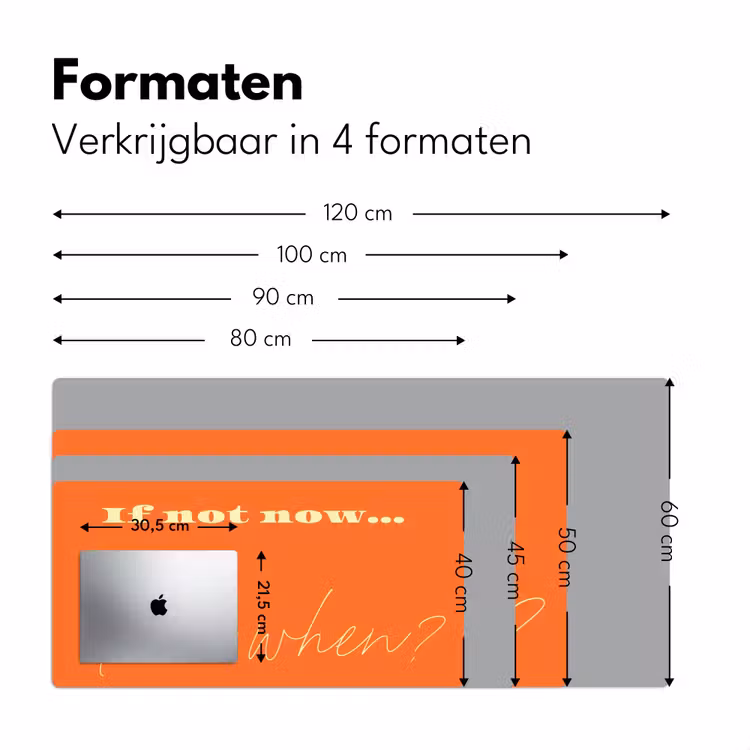 Bureau onderlegger - If not now then when - Oranje - Geel - Levendig — 8