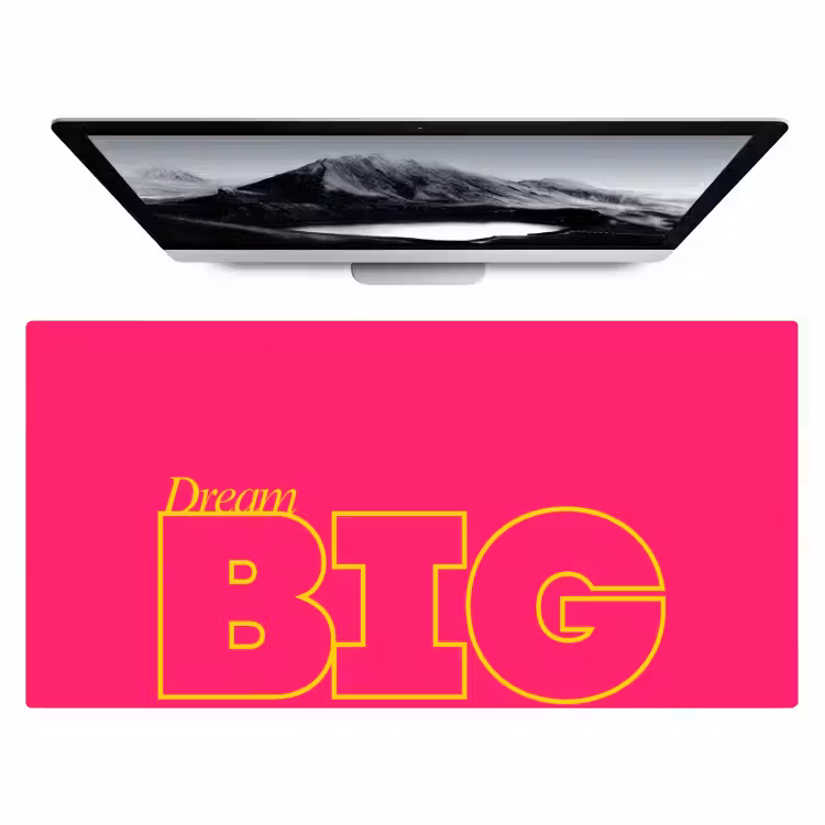 Bureau onderlegger - Minimalistisch - Roze - Dream big - Grafisch — 1
