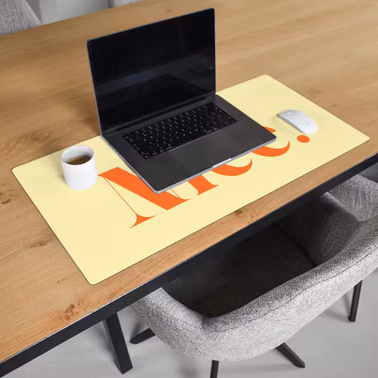 Bureau onderlegger - Nice - Oranje - Geel - Minimalistisch — 3