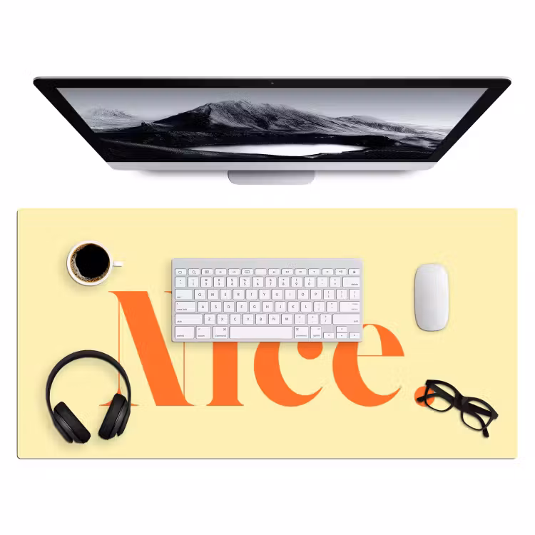 Bureau onderlegger - Nice - Oranje - Geel - Minimalistisch — 4