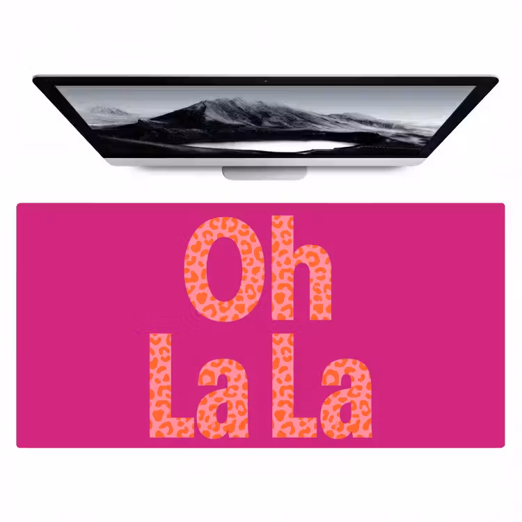 Bureau onderlegger - Oh la la - Luipaardprint - Roze — 1