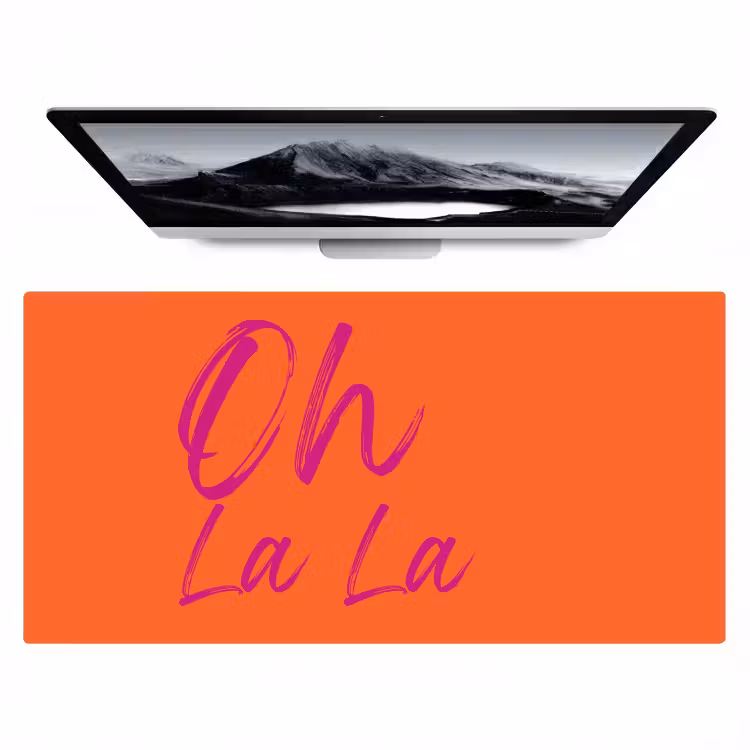 Bureau onderlegger - Oh la la - Oranje - Roze - Grafisch — 1