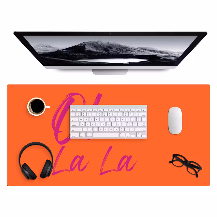 Bureau onderlegger - Oh la la - Oranje - Roze - Grafisch — 4