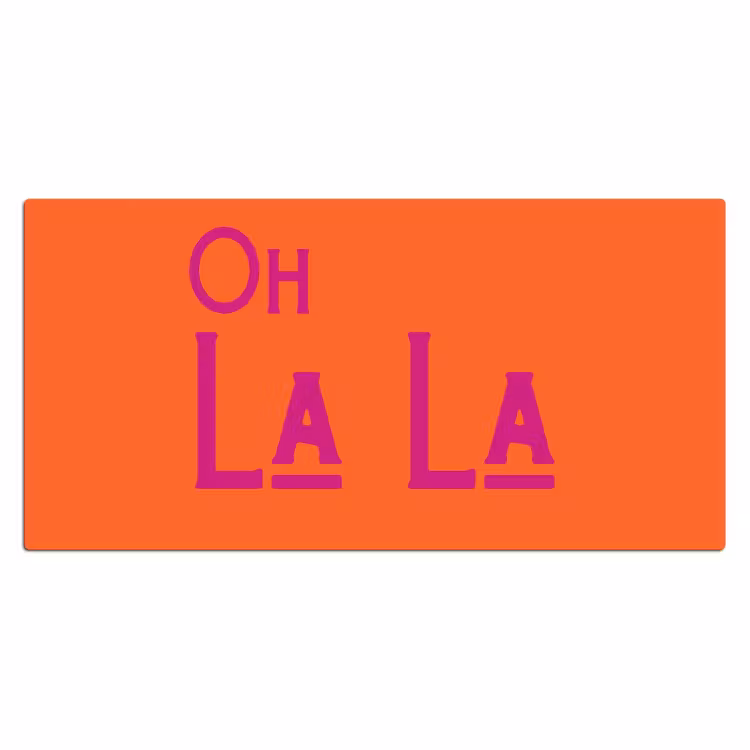 Bureau onderlegger - Oh la la - Oranje - Roze - Scheeflettertype — 2