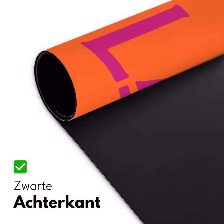 Bureau onderlegger - Oh la la - Oranje - Roze - Scheeflettertype — 5
