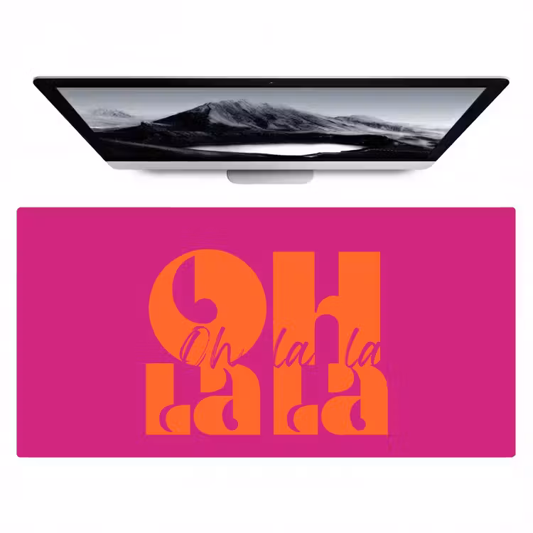 Bureau onderlegger - Oh la la - Roze - Oranje - Gestapelde letters — 1