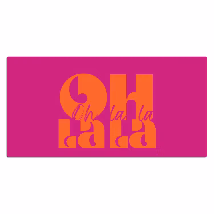 Bureau onderlegger - Oh la la - Roze - Oranje - Gestapelde letters — 2