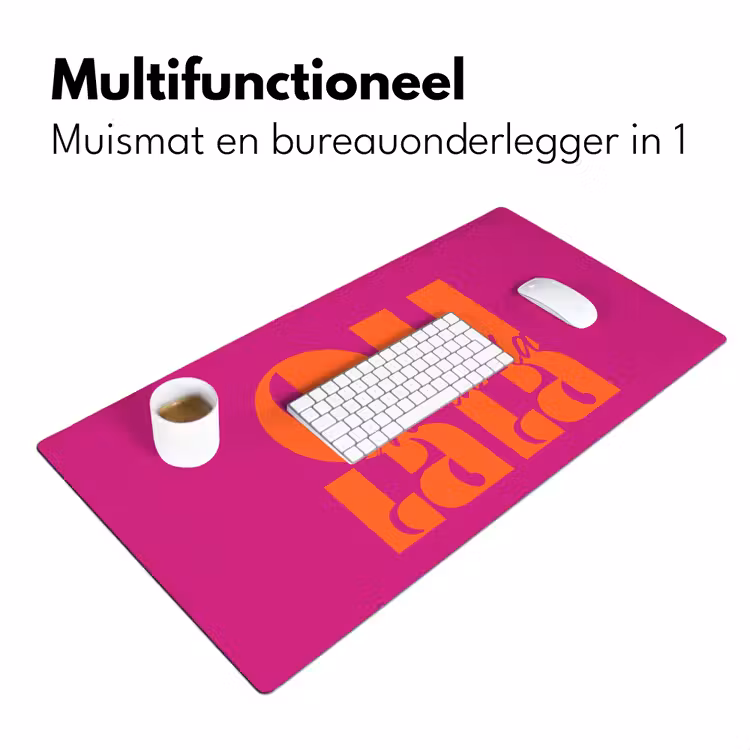 Bureau onderlegger - Oh la la - Roze - Oranje - Gestapelde letters — 7