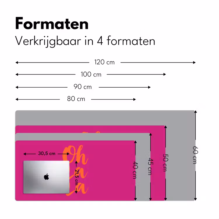 Bureau onderlegger - Oh la la - Roze - Oranje - Minimalistisch — 8