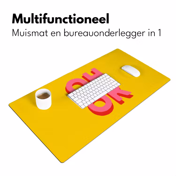 Bureau onderlegger - Oh ok - 3D - Geel - Roze — 7