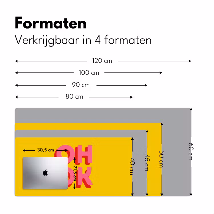 Bureau onderlegger - Oh ok - 3D - Geel - Roze — 8